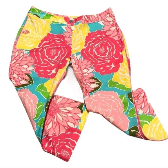 Lilly Pulitzer Floral Capris Vintage 1990s Size 4 - Picture 1 of 15